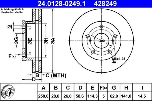 Disc frana ATE 24.0128-0249.1 [1]