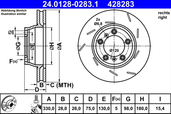 Disc frana ATE 24.0128-0283.1 [1]