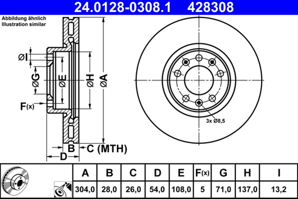 Disc frana ATE 24.0128-0308.1 [1]