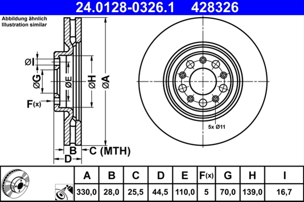 Disc frana ATE 24.0128-0326.1 [1]
