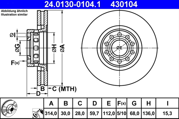 Disc frana ATE 24.0130-0104.1 [1]
