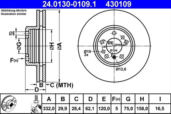 Disc frana ATE 24.0130-0109.1 [1]