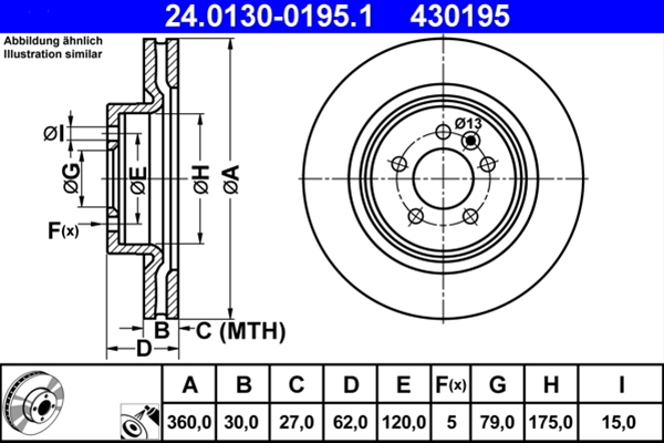 Disc frana ATE 24.0130-0195.1 [1]