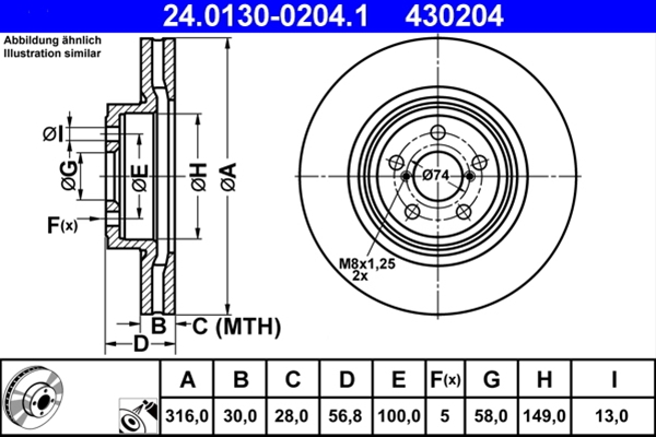 Disc frana ATE 24.0130-0204.1 [1]