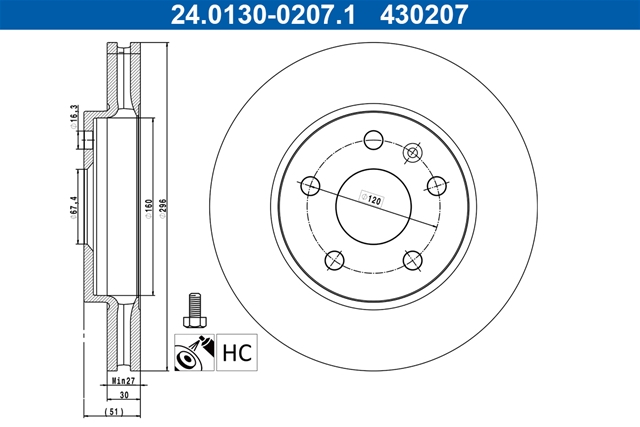 Disc frana ATE 24.0130-0207.1 [1]