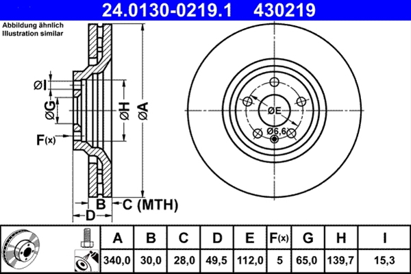 Disc frana ATE 24.0130-0219.1 [1]