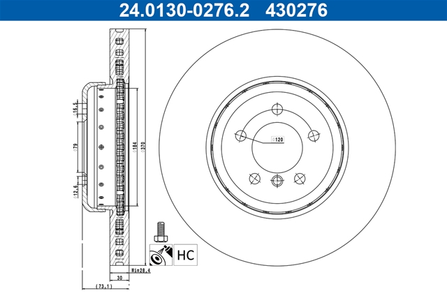 Disc frana ATE 24.0130-0276.2 [1]