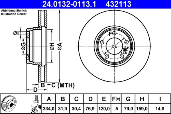 Disc frana ATE 24.0132-0113.1 [1]
