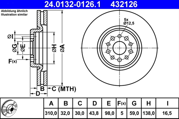 Disc frana ATE 24.0132-0126.1 [1]