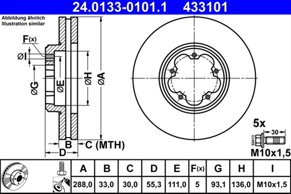 Disc frana ATE 24.0133-0101.1 [1]