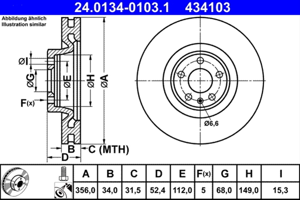 Disc frana ATE 24.0134-0103.1 [1]