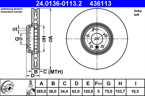 Disc frana ATE 24.0136-0113.2 [1]