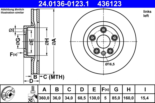 Disc frana ATE 24.0136-0123.1 [1]