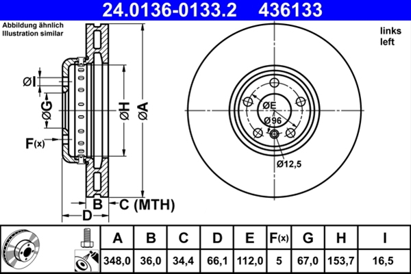 Disc frana ATE 24.0136-0133.2 [1]