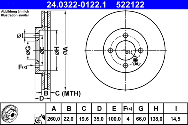 Disc frana ATE 24.0322-0122.1 [1]