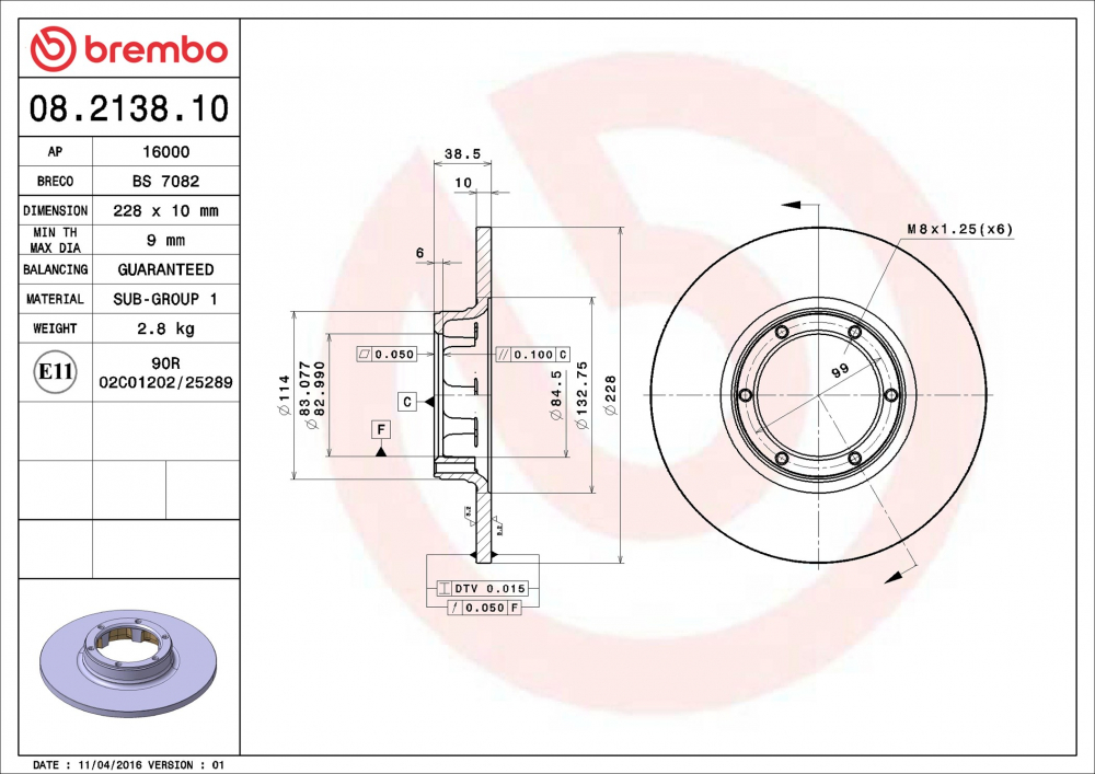 Placute frana BREMBO 08.2138.10 [1]