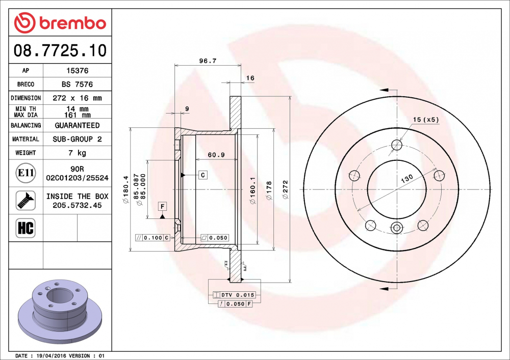 Placute frana BREMBO 08.7725.10 [1]
