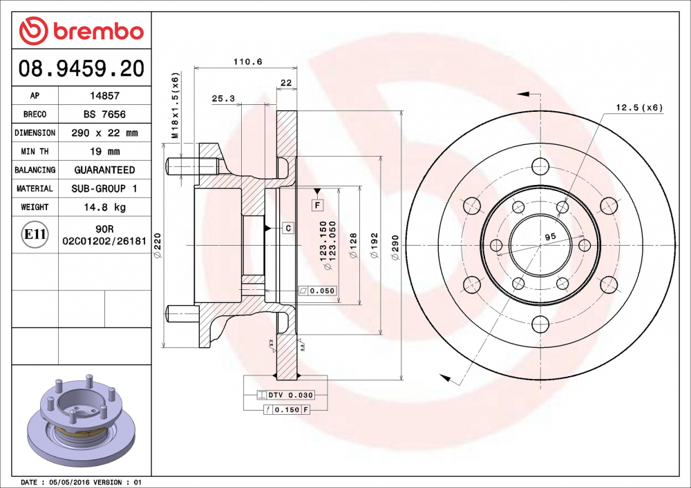 Placute frana BREMBO 08.9459.20 [2]