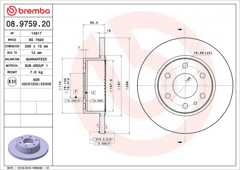 Placute frana BREMBO 08.9759.20 [2]