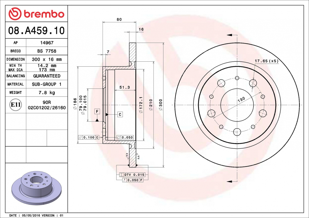 Placute frana BREMBO 08.A459.10 [2]