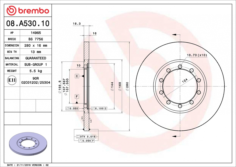 Placute frana BREMBO 08.A530.10 [1]