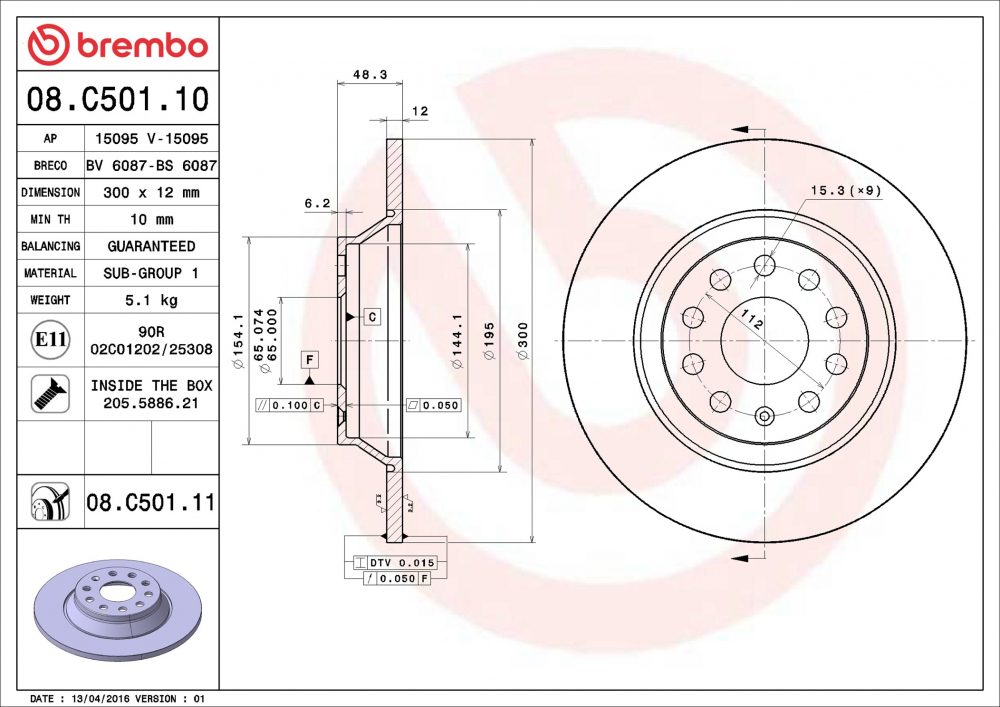 Placute frana BREMBO 08.C501.11 [1]