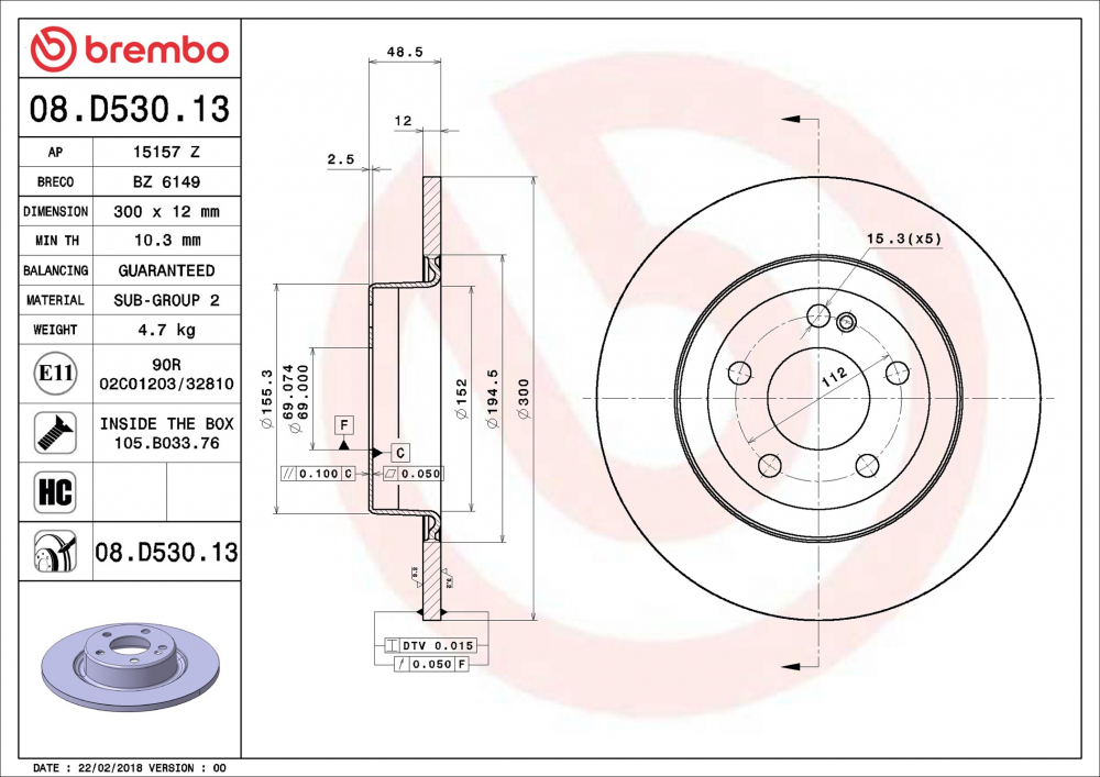 Placute frana BREMBO 08.D530.13 [2]