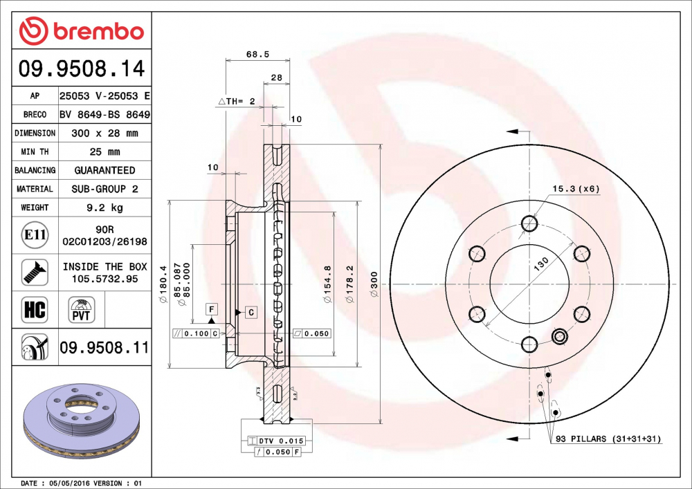 Placute frana BREMBO 09.9508.11 [1]