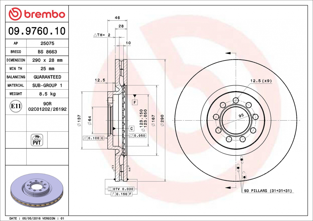 Placute frana BREMBO 09.9760.10 [2]