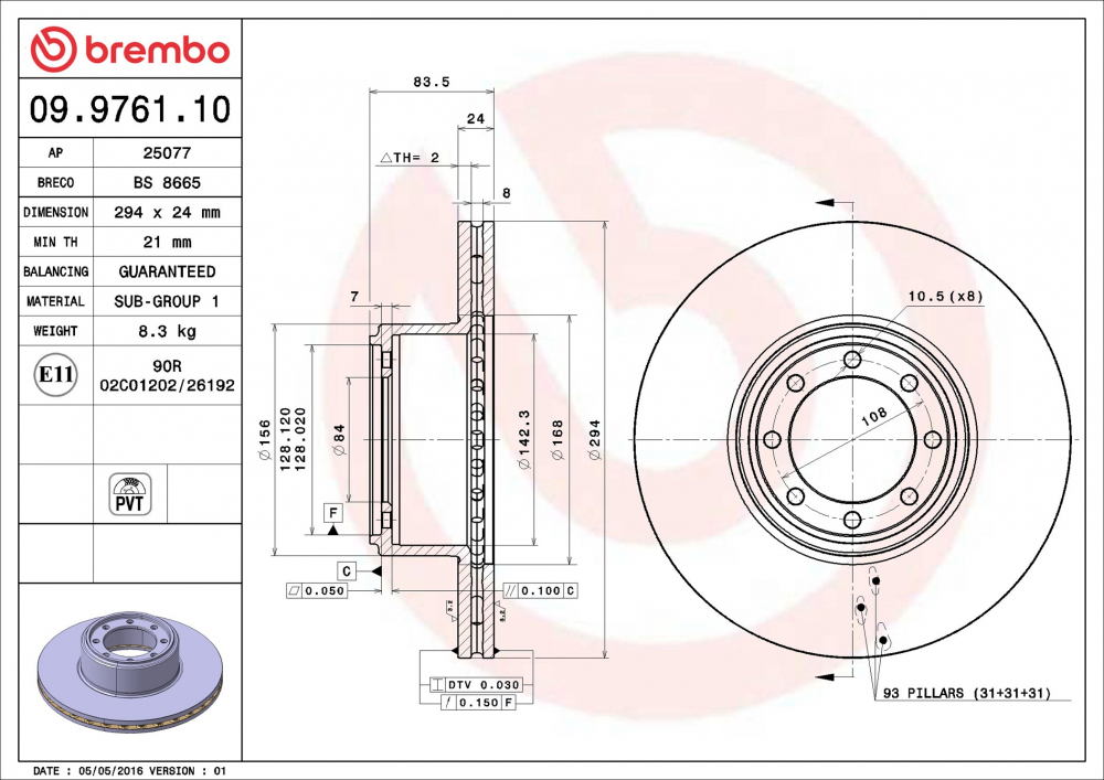 Placute frana BREMBO 09.9761.10 [2]