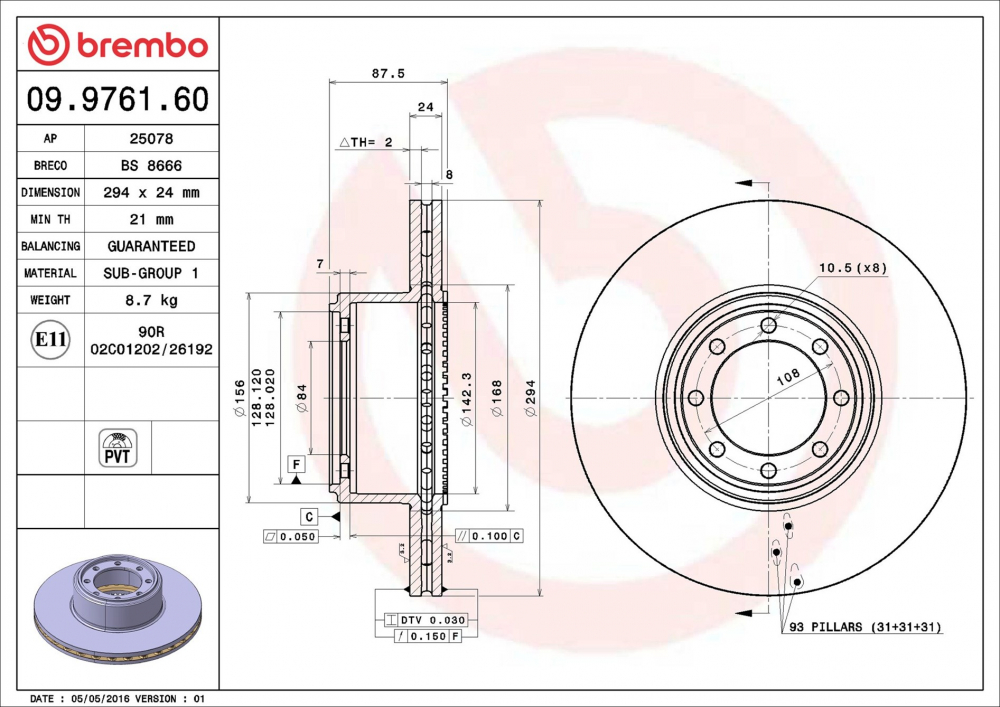 Placute frana BREMBO 09.9761.60 [1]
