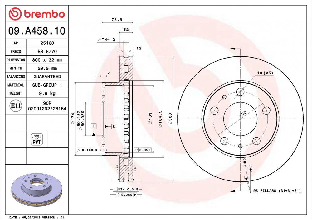 Placute frana BREMBO 09.A458.10 [2]