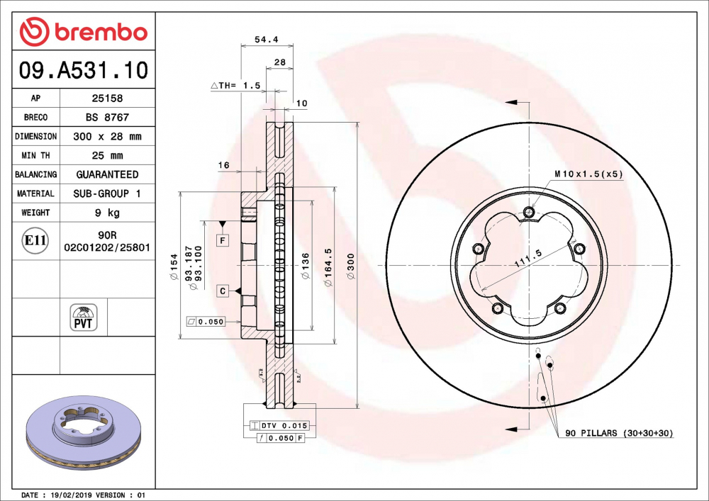 Placute frana BREMBO 09.A531.10 [2]