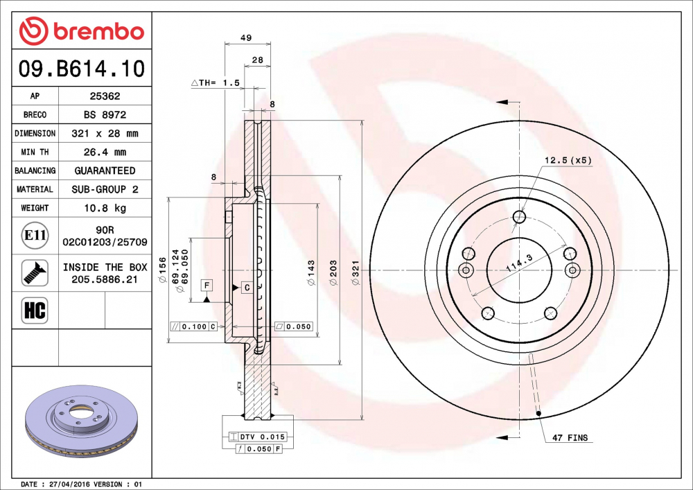 Placute frana BREMBO 09.B614.10 [1]