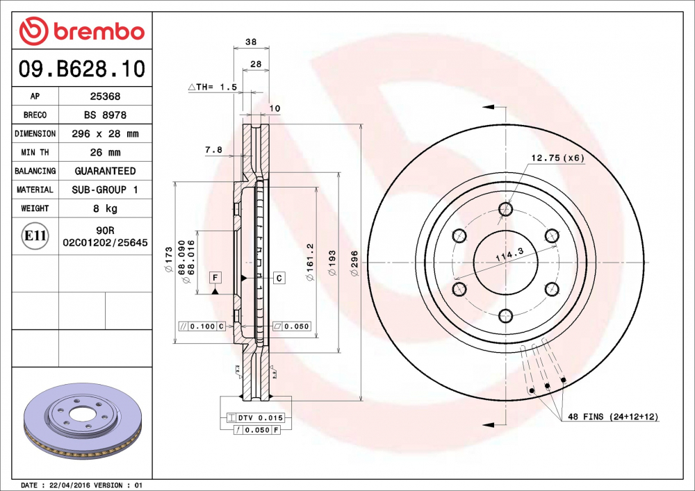Placute frana BREMBO 09.B628.10 [2]