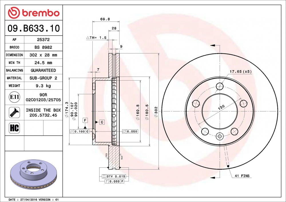 Placute frana BREMBO 09.B633.10 [2]