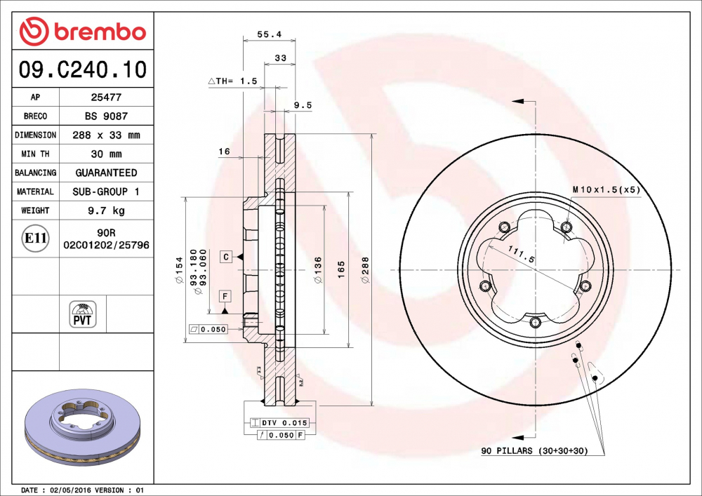 Disc frana BREMBO 09.C240.10 [2]