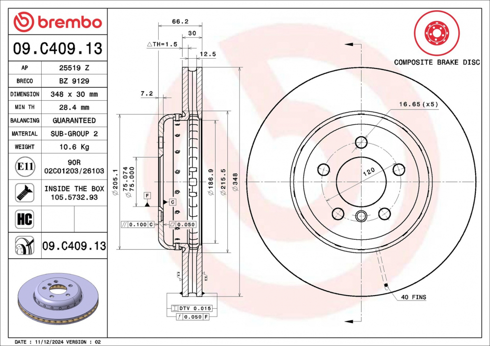 Placute frana BREMBO 09.C409.13 [1]