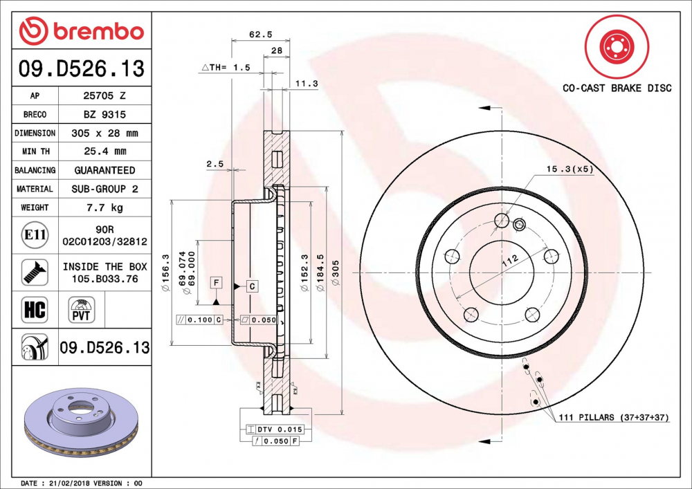 Placute frana BREMBO 09.D526.13 [2]