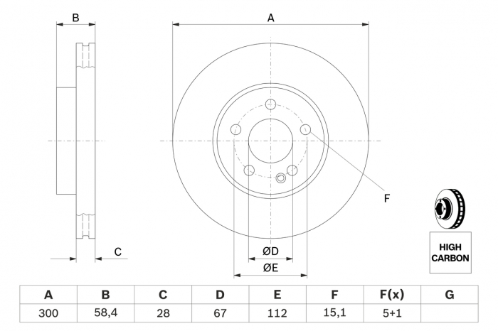 Disc frana fata BOSCH 0986479137 [1]