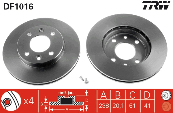 Disc frana fata TRW DF1016 [1]