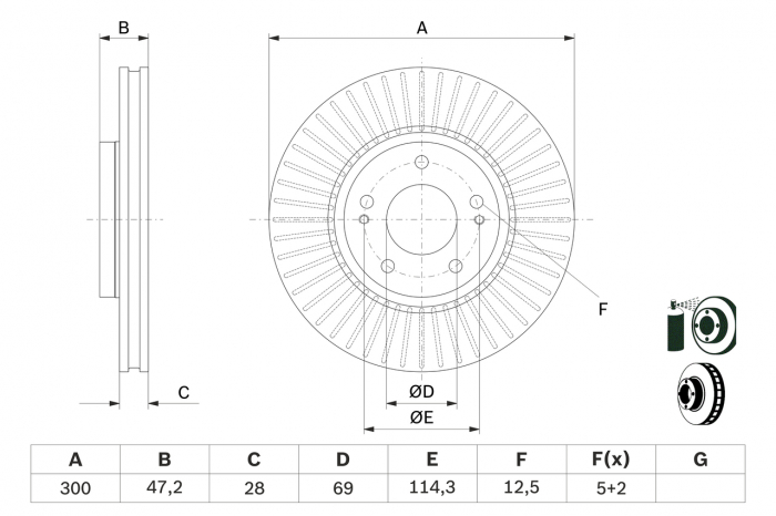 Disc frana fata BOSCH 0986479595 [5]