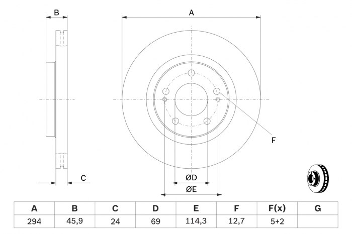 Disc frana fata BOSCH 0986479372 [4]