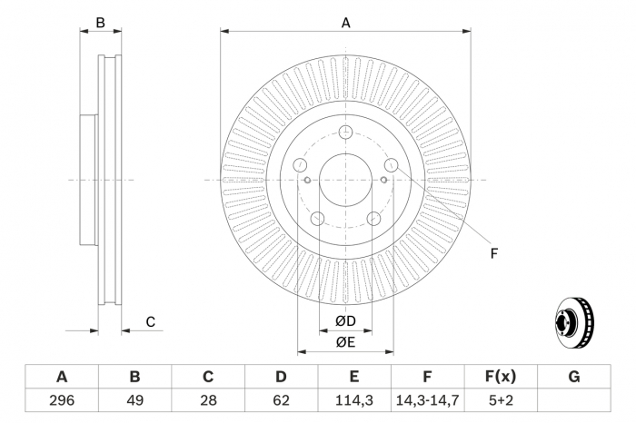 Disc frana fata BOSCH 0986479768 [1]