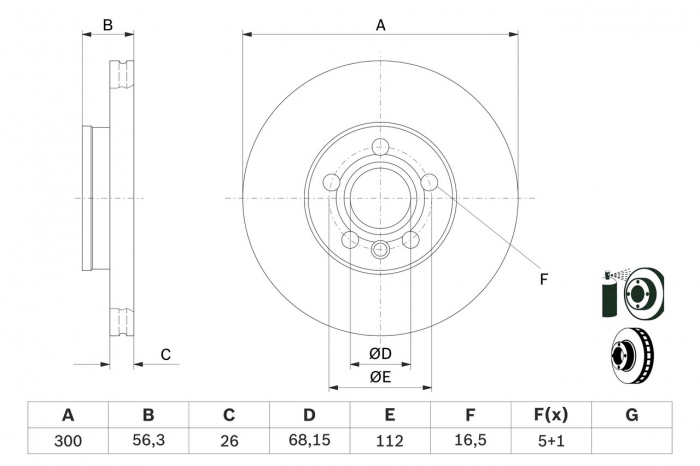 Disc frana fata BOSCH 0986479037 [3]