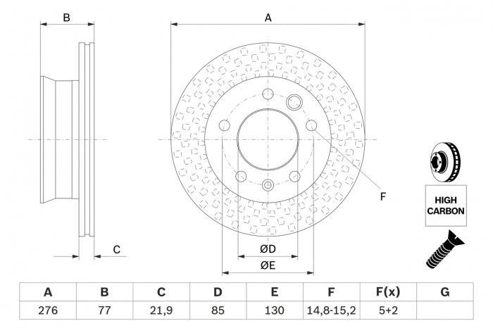 Disc frana fata BOSCH 0986478849 [3]