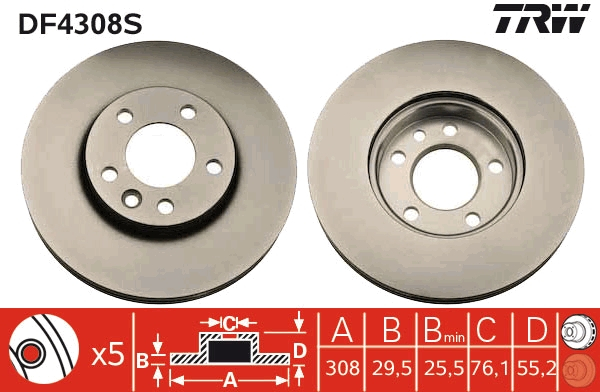 Disc frana fata TRW DF4308S [2]