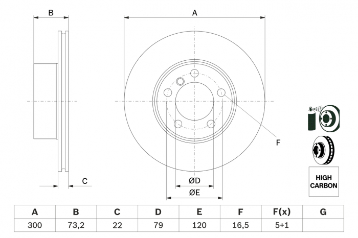 Disc frana fata BOSCH 0986479a18 [3]
