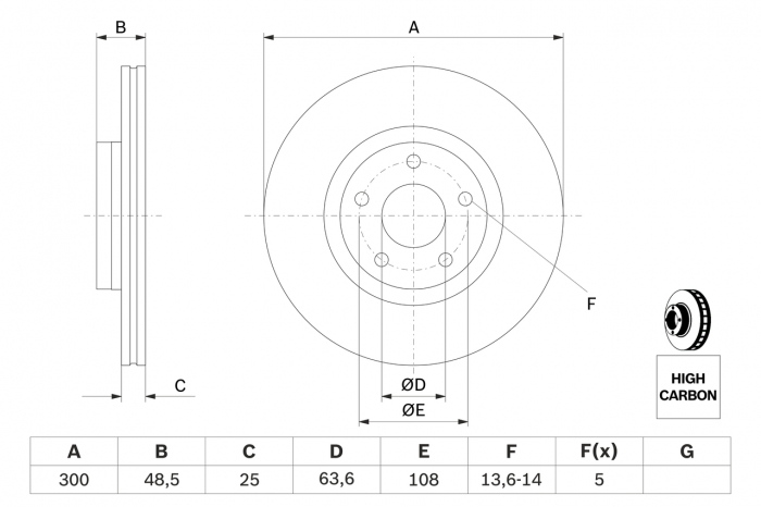 Disc frana fata BOSCH 0986479171 [5]