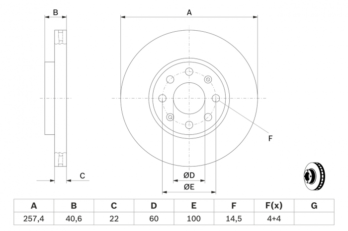 Disc frana fata BOSCH 0986479223 [3]